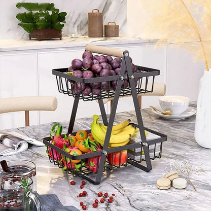 Panier à fruits Portable à 2 niveaux | ElegantHome