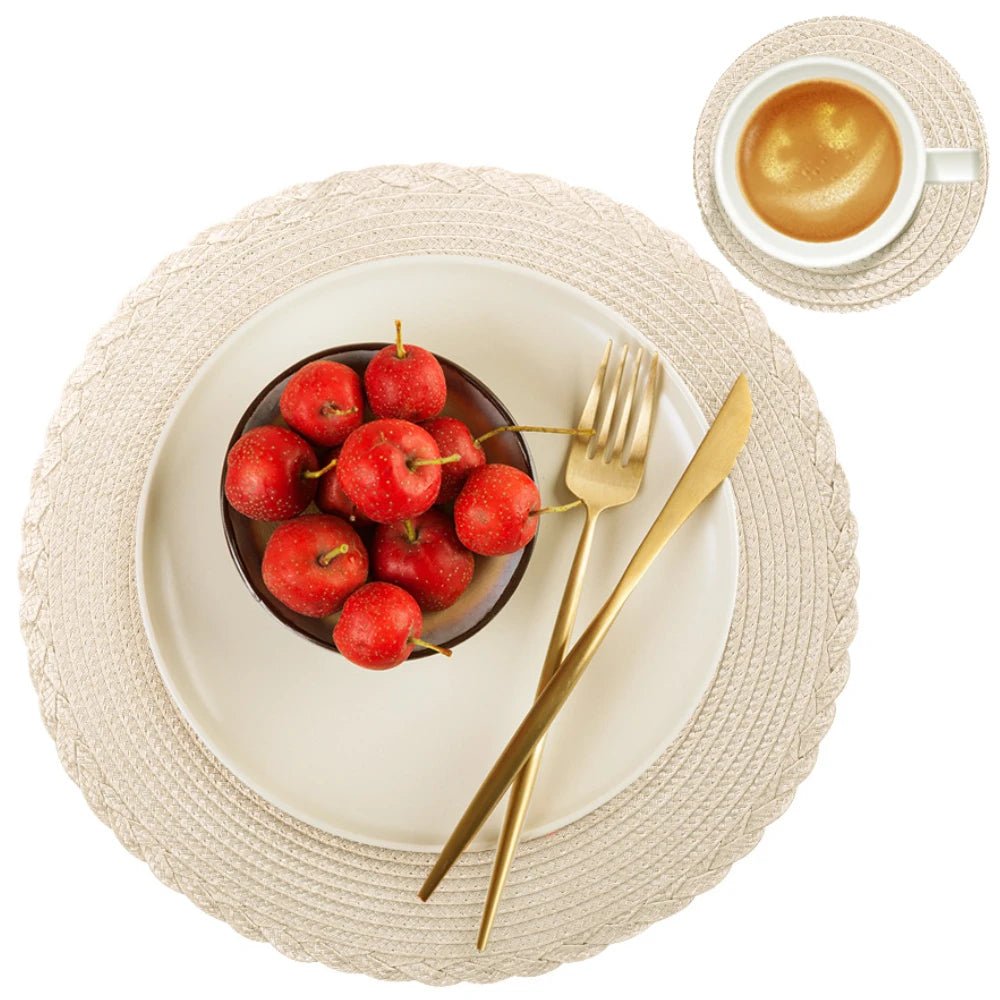 Ensemble de 6 sets de table ronds tressés