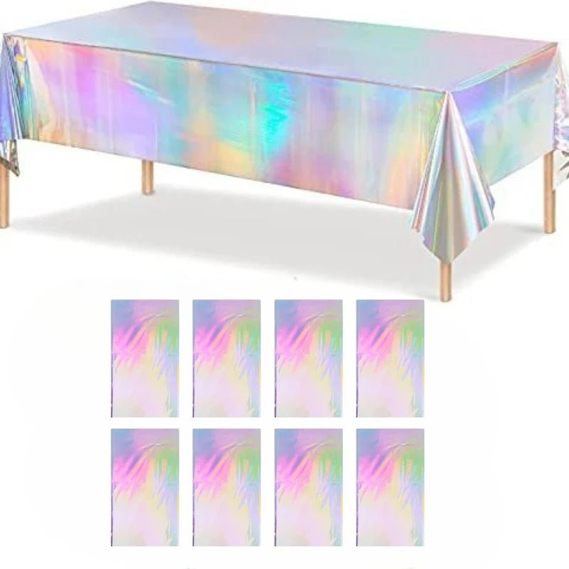 Table nappe anniversaire holographique brillante