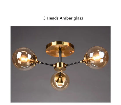 Boule de verre moderne pendentif LED |