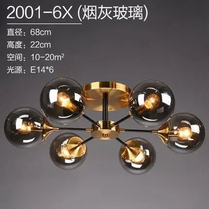 Boule de verre moderne pendentif LED |