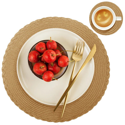 Ensemble de 6 sets de table ronds tressés