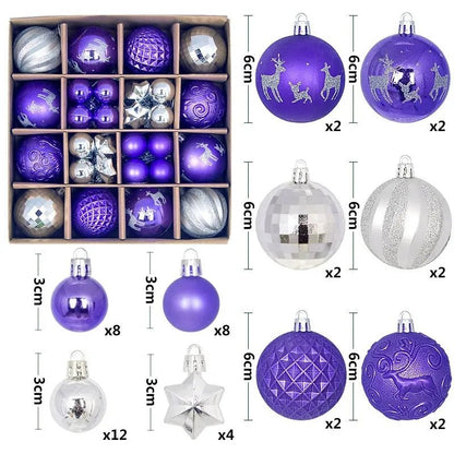 Boule de noël 3/6CM, 44 pièces, ornements de décoration d'arbre de noël