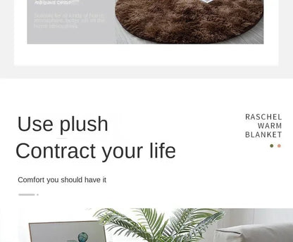 Tapis rond en peluche Super doux, blanc moelleux, pour Salon, décoration de maison,