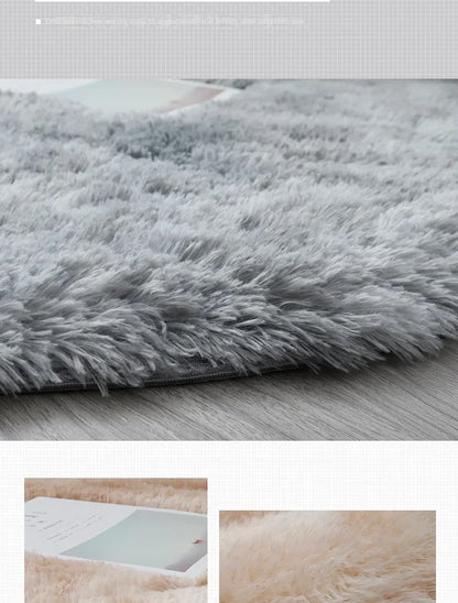 Tapis rond en peluche Super doux, blanc moelleux, pour Salon, décoration de maison,