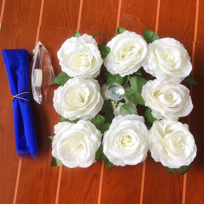 Roses Blanches Artificielles pour Décoration Voiture Mariage | Élégante