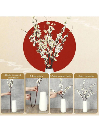 fleurs blanches en plastique à longue tige