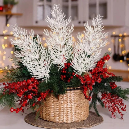 Aiguilles de Pin Blanches Artificielles pour Décoration Noël