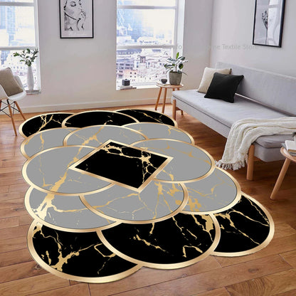 Tapis doré de luxe de forme spéciale