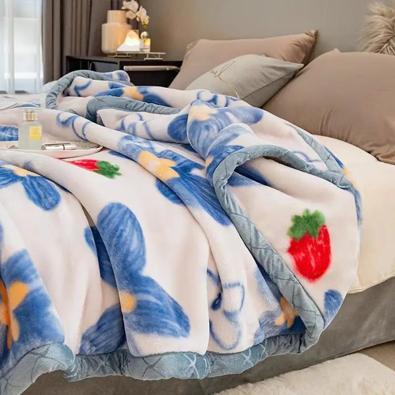 Couverture en vison double couche pour lit