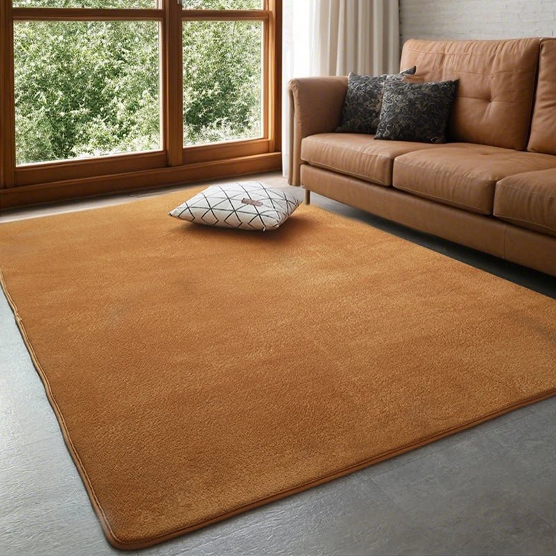 tapis en velours de corail de couleur unie, confortable et doux, pour salon, chambre à coucher,