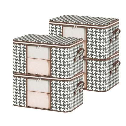 Boîte de Rangement Visible de Grande Capacité pour Vêtements Ménagers, Conteneur Pliable et Anti-Poussière à Fermeture Éclair