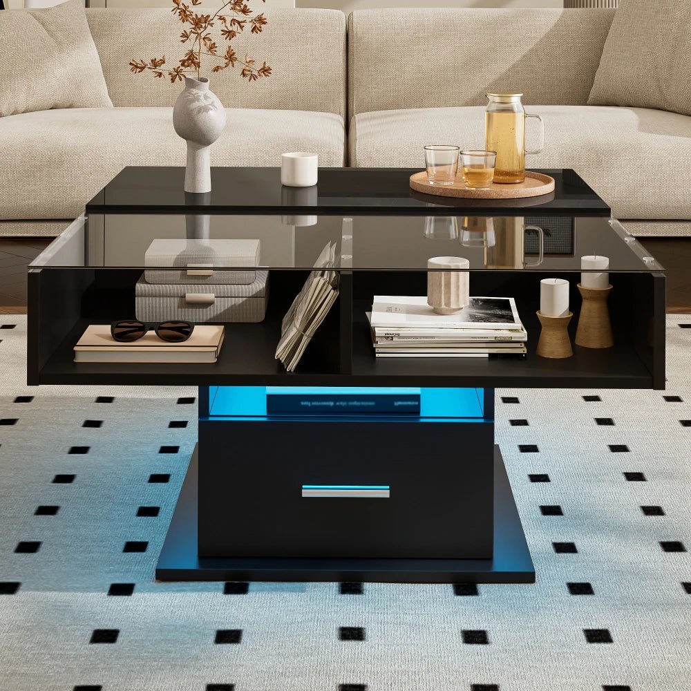 Table basse multifonctionnelle avec éclairage LED