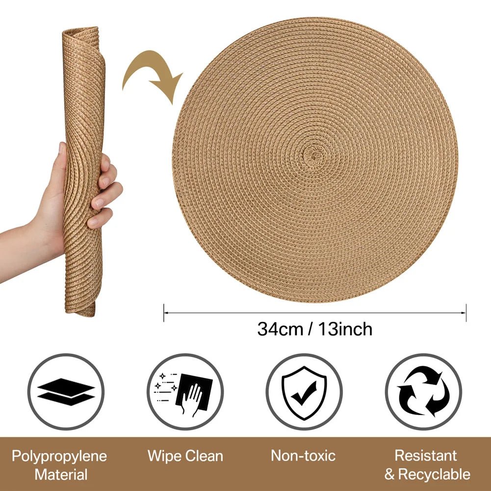 Ensemble de 6 sets de table ronds tressés