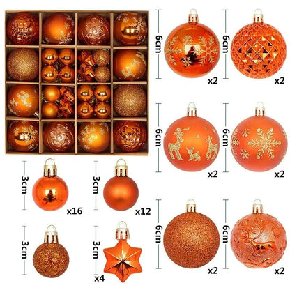 Boule de noël 3/6CM, 44 pièces, ornements de décoration d'arbre de noël