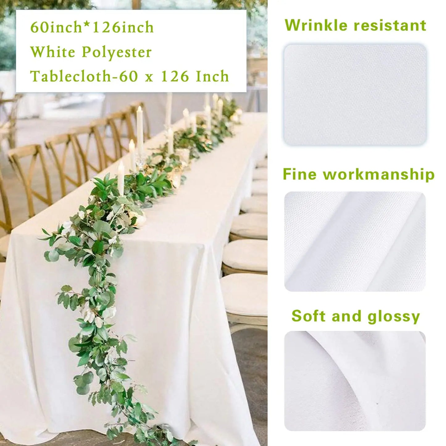 Nappe blanche imperméable et anti-rayures en Polyester,