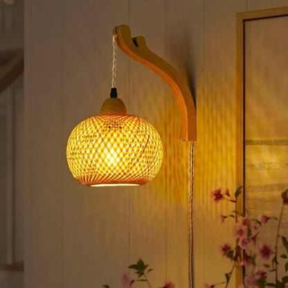 Applique murale rotin