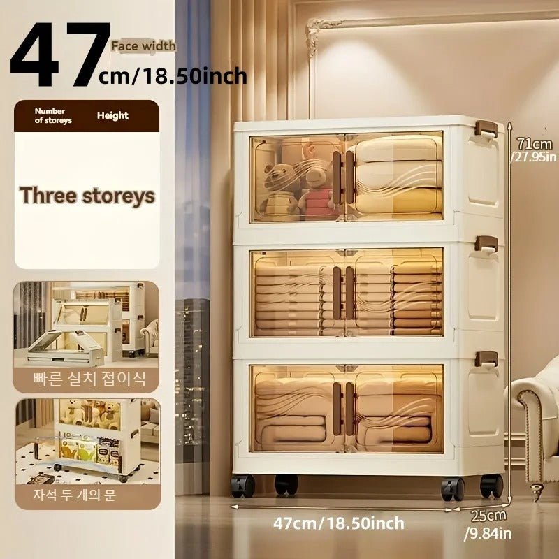 Boîte de rangement pliable transparente